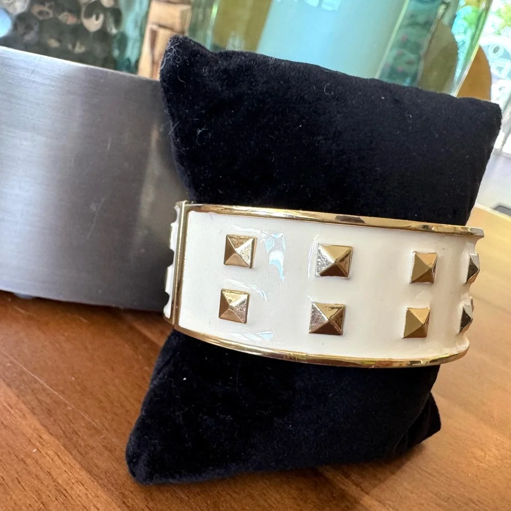Gold and White Studded Bracelet